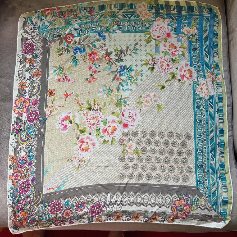 Johnny Was Floral Multicolor Scarf